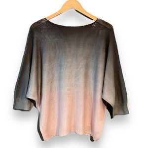 Luisa Ricci Ombré Spray Dye Boatneck Batwing Sweater Large